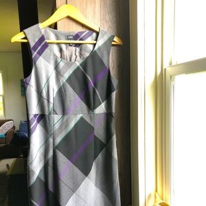 Esprit Collection sz 10 grey plaid shift dress